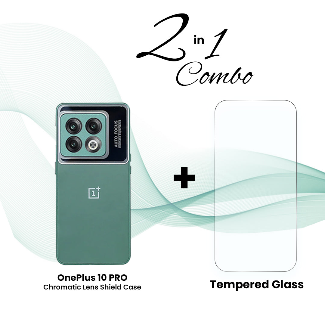 OnePlus (2 in 1 Combo) - Chromatic Lens Shield Case + Tempered Glass