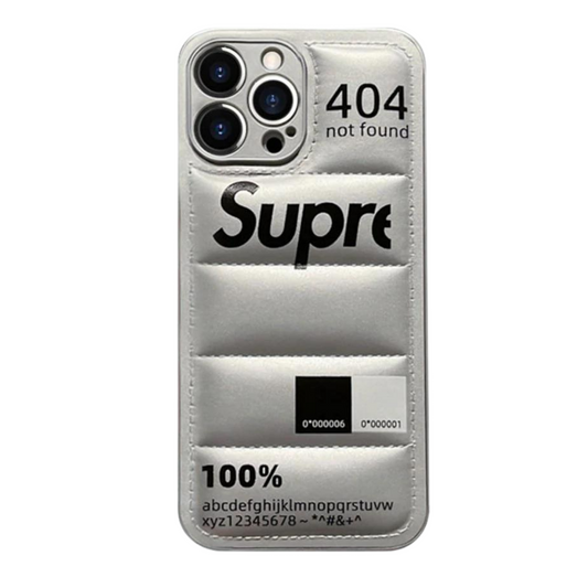 Sup Silver Down Jacket iPhone Puffer Case