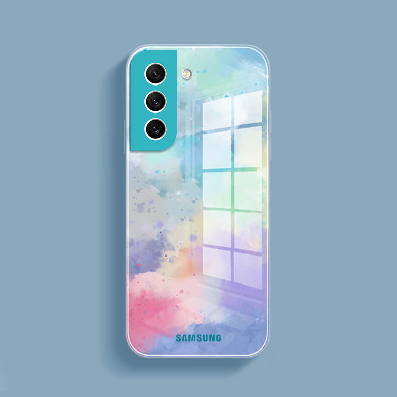 Watercolor Splatter Glass Back Case - Samsung