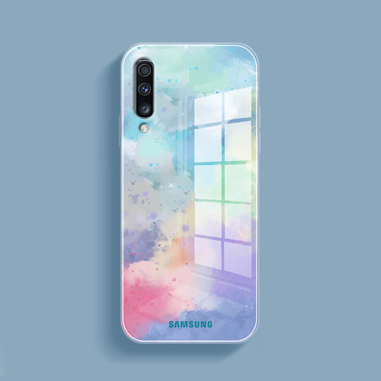 Watercolor Splatter Glass Back Case - Samsung