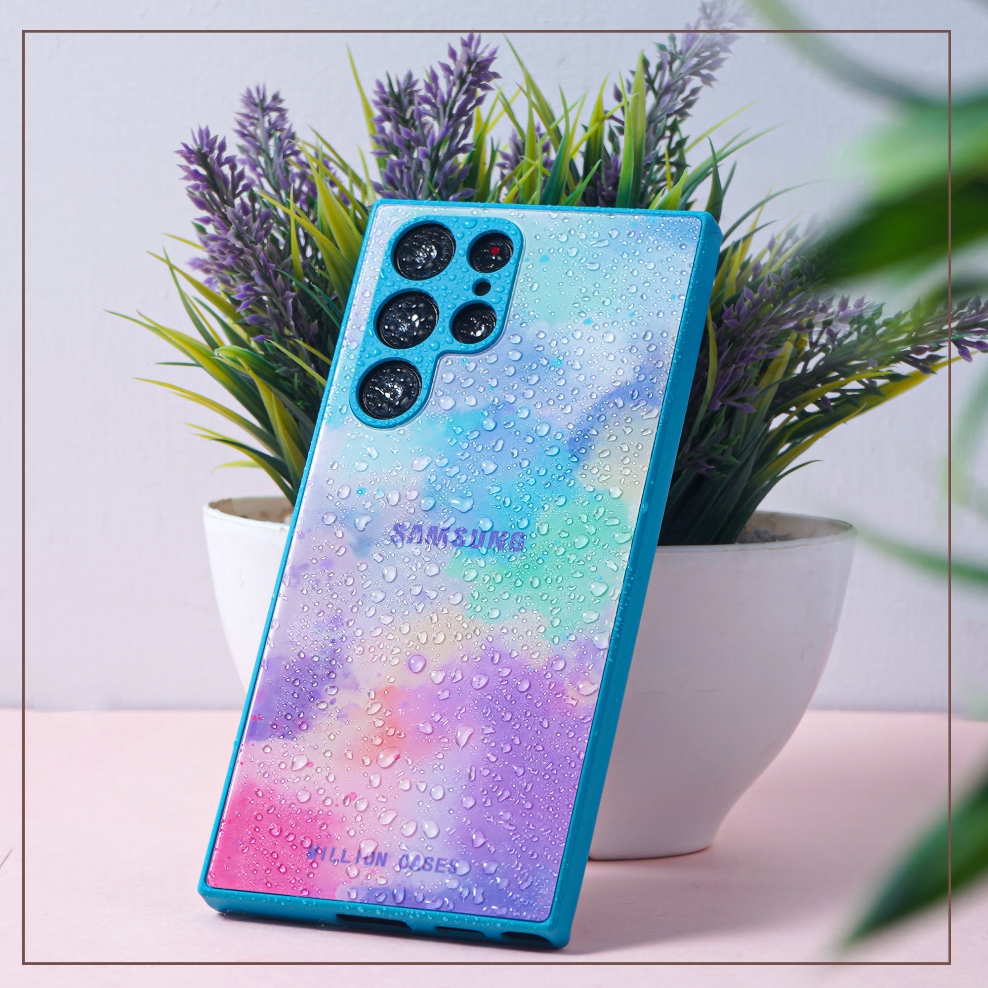 Watercolor Splatter Glass Back Case - Samsung