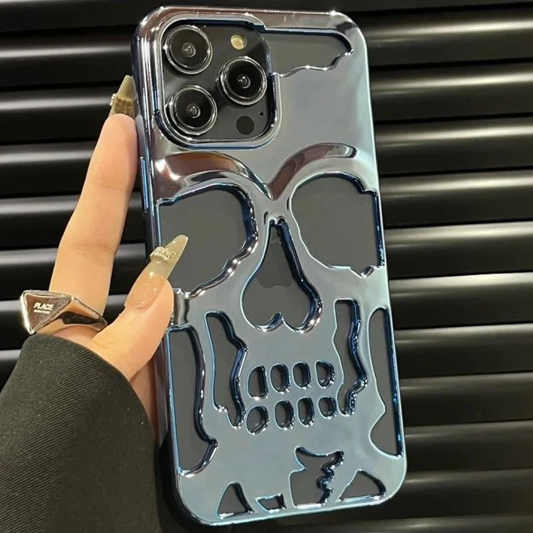 iPhone 15 Series Hollow Skull Design Case