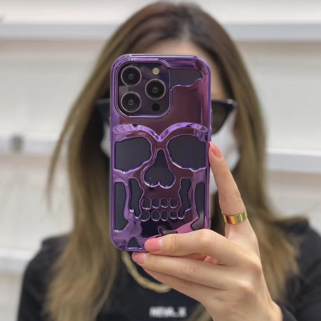 iPhone 15 Series Hollow Skull Design Case