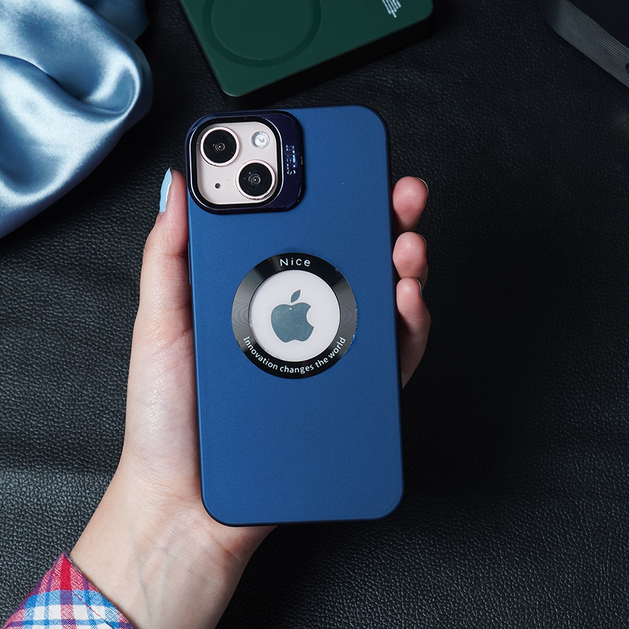 iPhone 13 Series Luxury Camera Protector Stand Case With Logo Cut