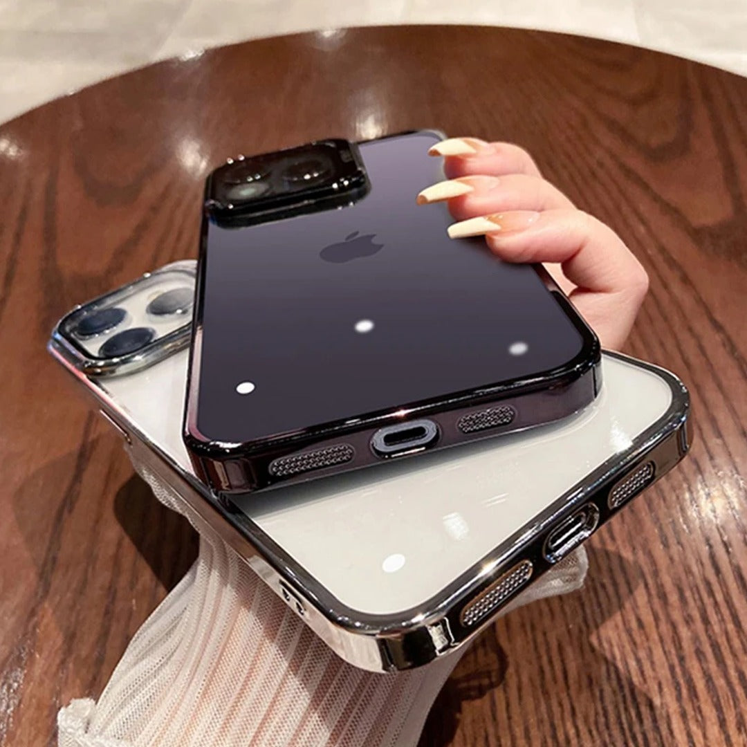 Transparent Electroplated Case with Stand - iPhone