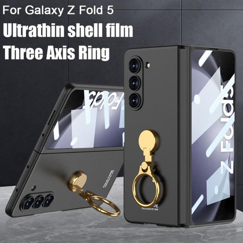 Galaxy Z Fold5 Ring Holder Electroplated Shockproof Case