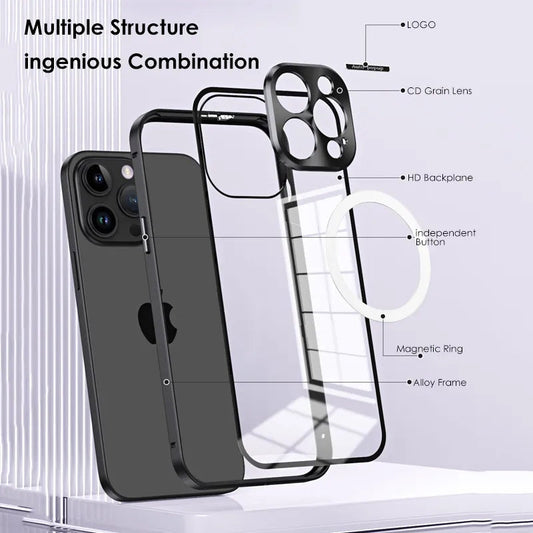 Transparent Metal Magsafe Case - iPhone