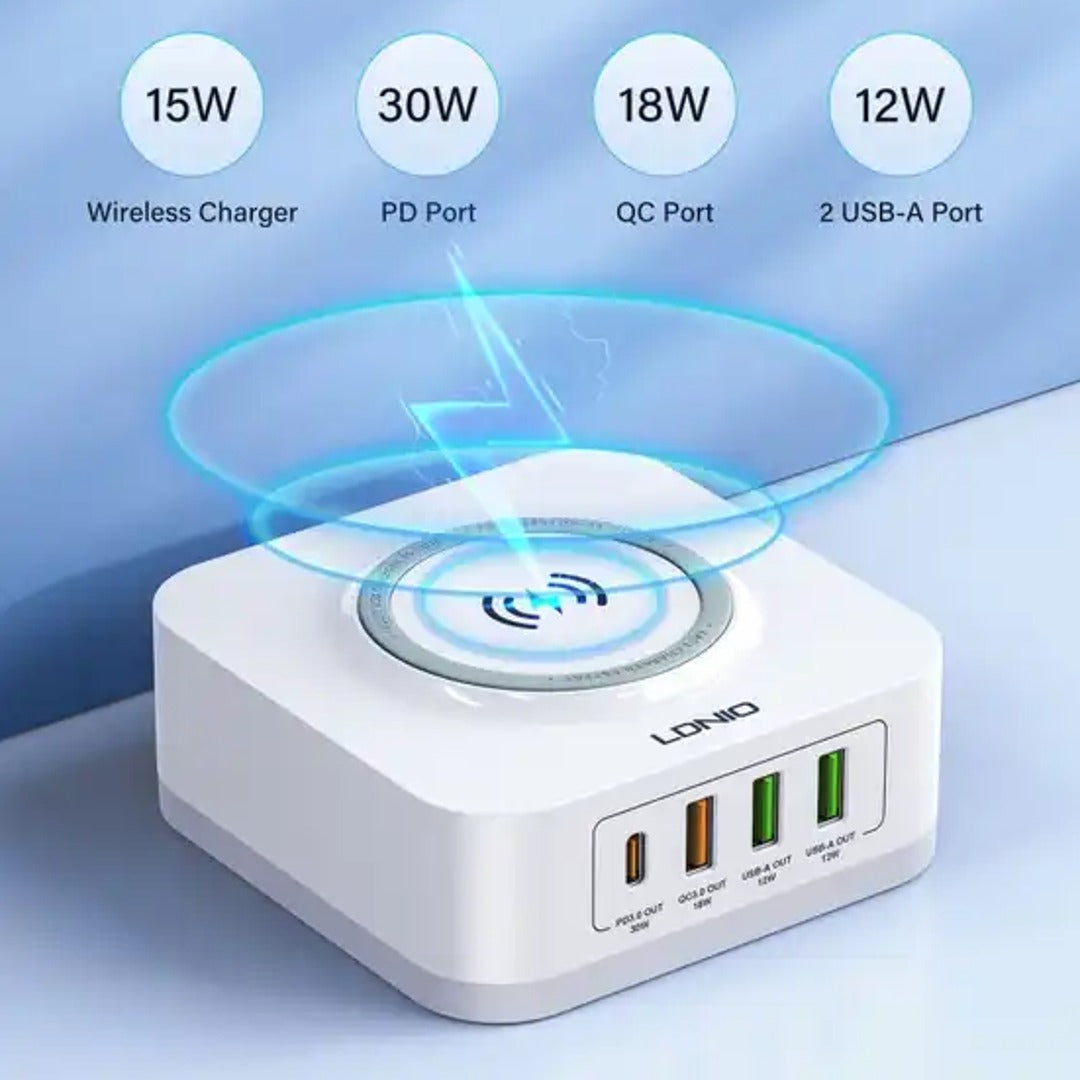 Powerhouse USB-C Charging Stand with Wireless Charger