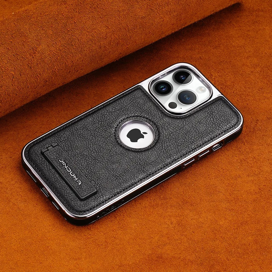 Genuine Leather Bracket Holder Case - iPhone