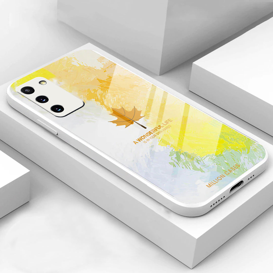 Watercolor Mapple Leaf Glass Case - Samsung