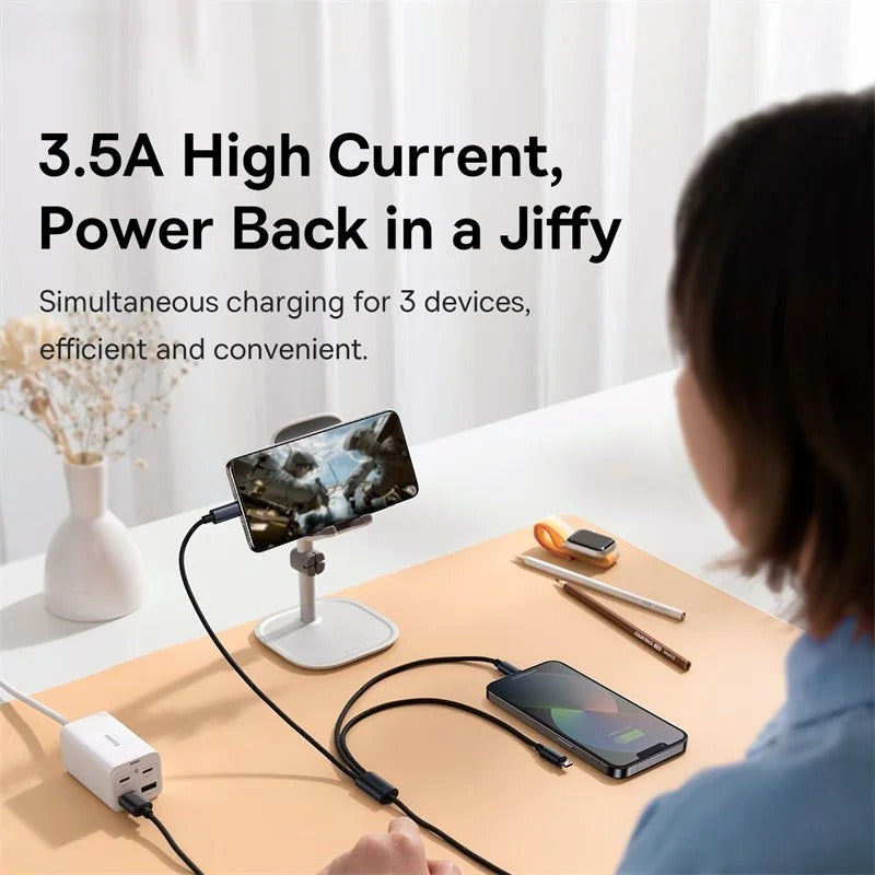 Sonic Stream 3 in 1 Type C Lightning And Micro USB Data Cable