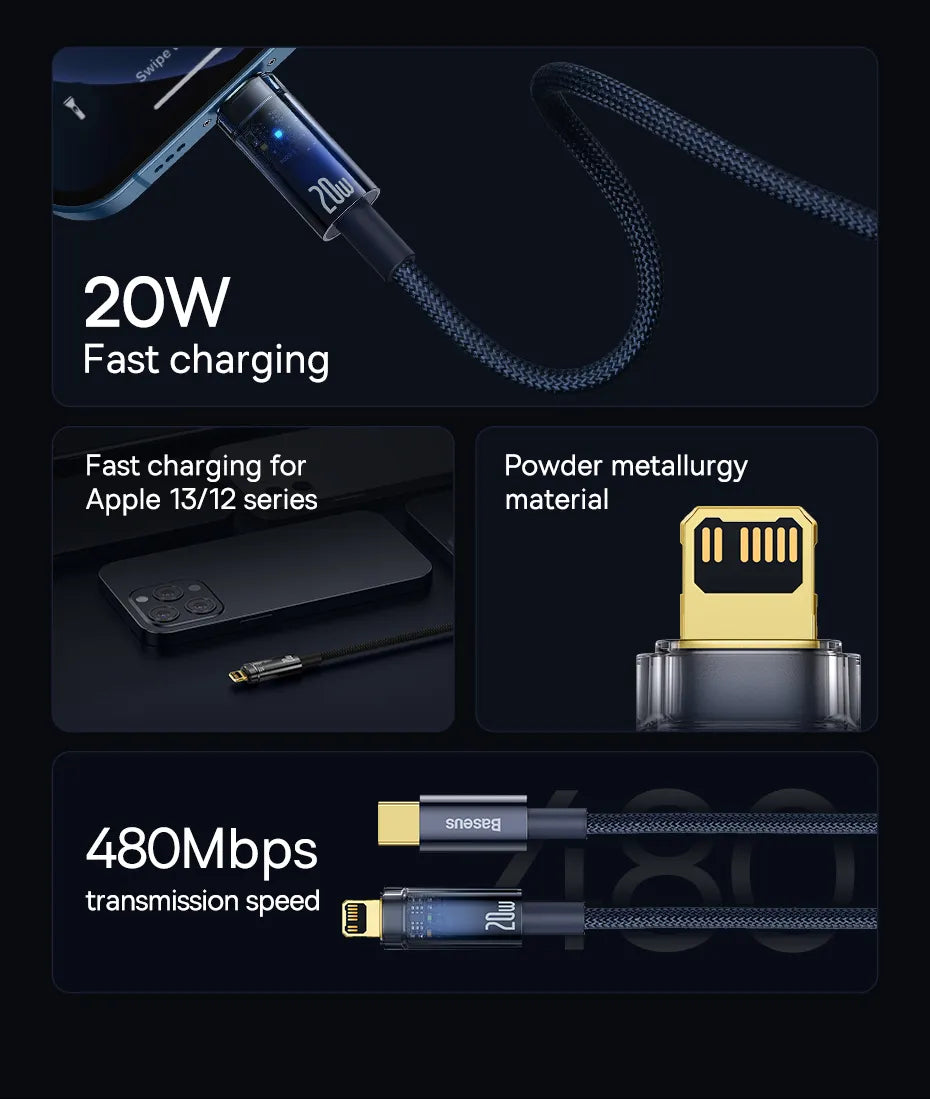 Blaze Power Smart USB-C to Lightning Charging Cable