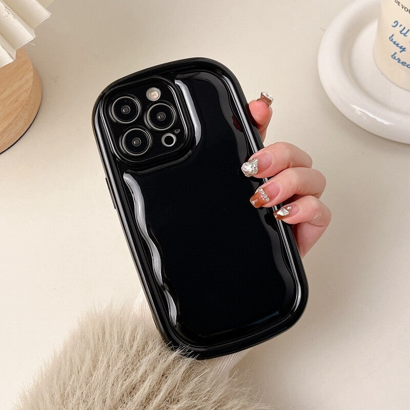 Glossy Varnish Wavy Pattern Case - iPhone