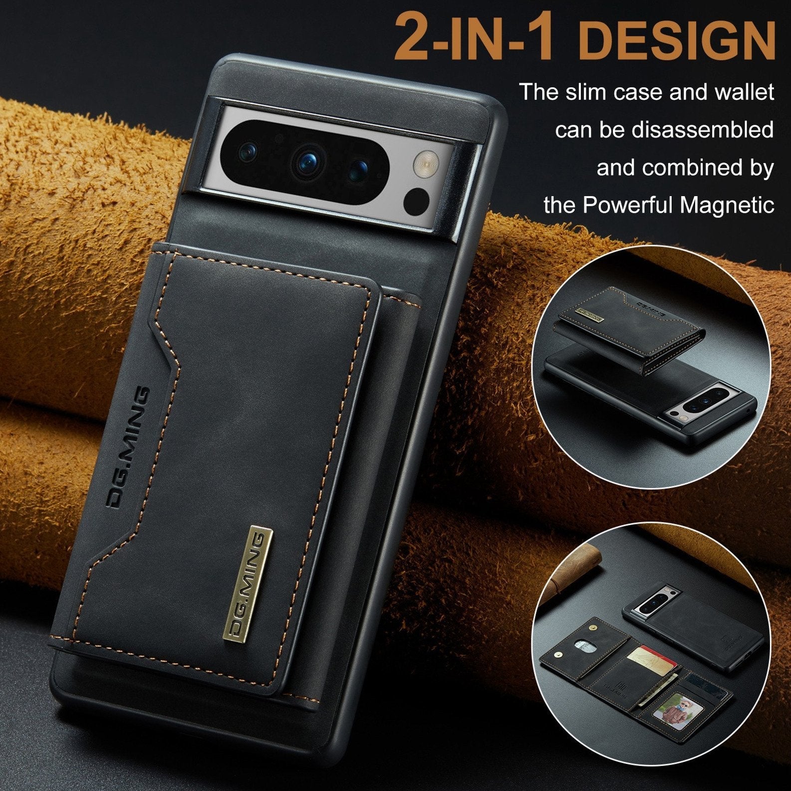 Versatile Magnetic Leather Wallet Case - Google