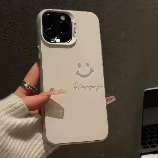 Engraved Joyful Smiley Case - iPhone