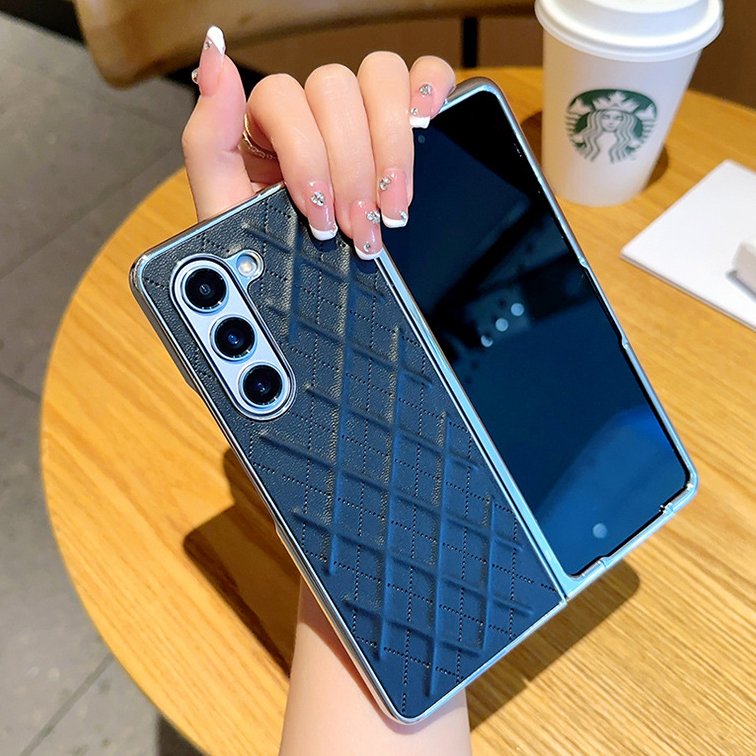 Galaxy Z Fold6 Premium Diamond Pattern Leather Case