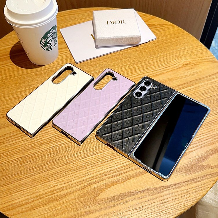 Galaxy Z Fold6 Premium Diamond Pattern Leather Case