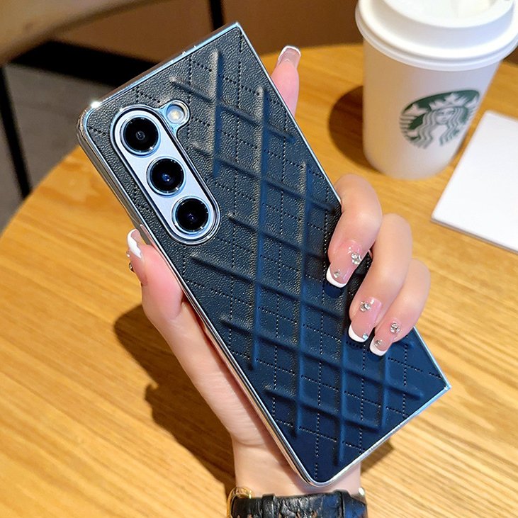 Galaxy Z Fold6 Premium Diamond Pattern Leather Case