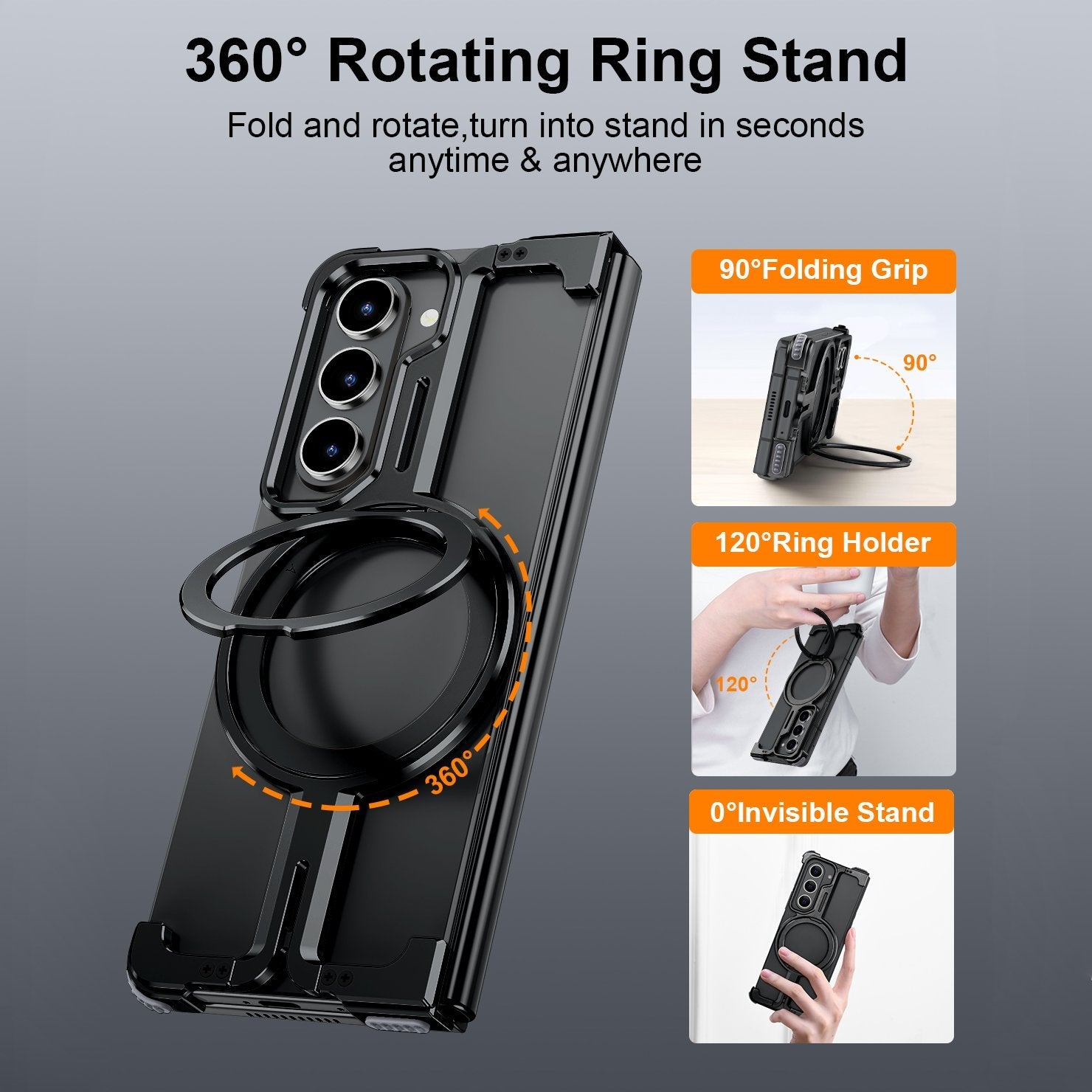 Galaxy Z Fold Series Pivot Guard Magnetic Ring Stand Case