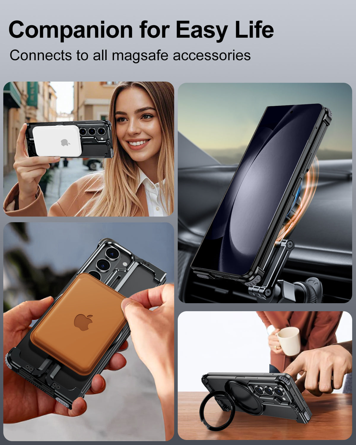 Galaxy Z Fold Series Pivot Guard Magnetic Ring Stand Case