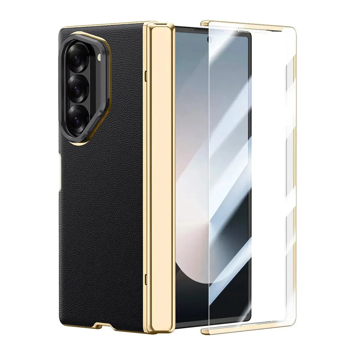 Galaxy Z Fold6 Prestigious Alloy Bracket Leather Case