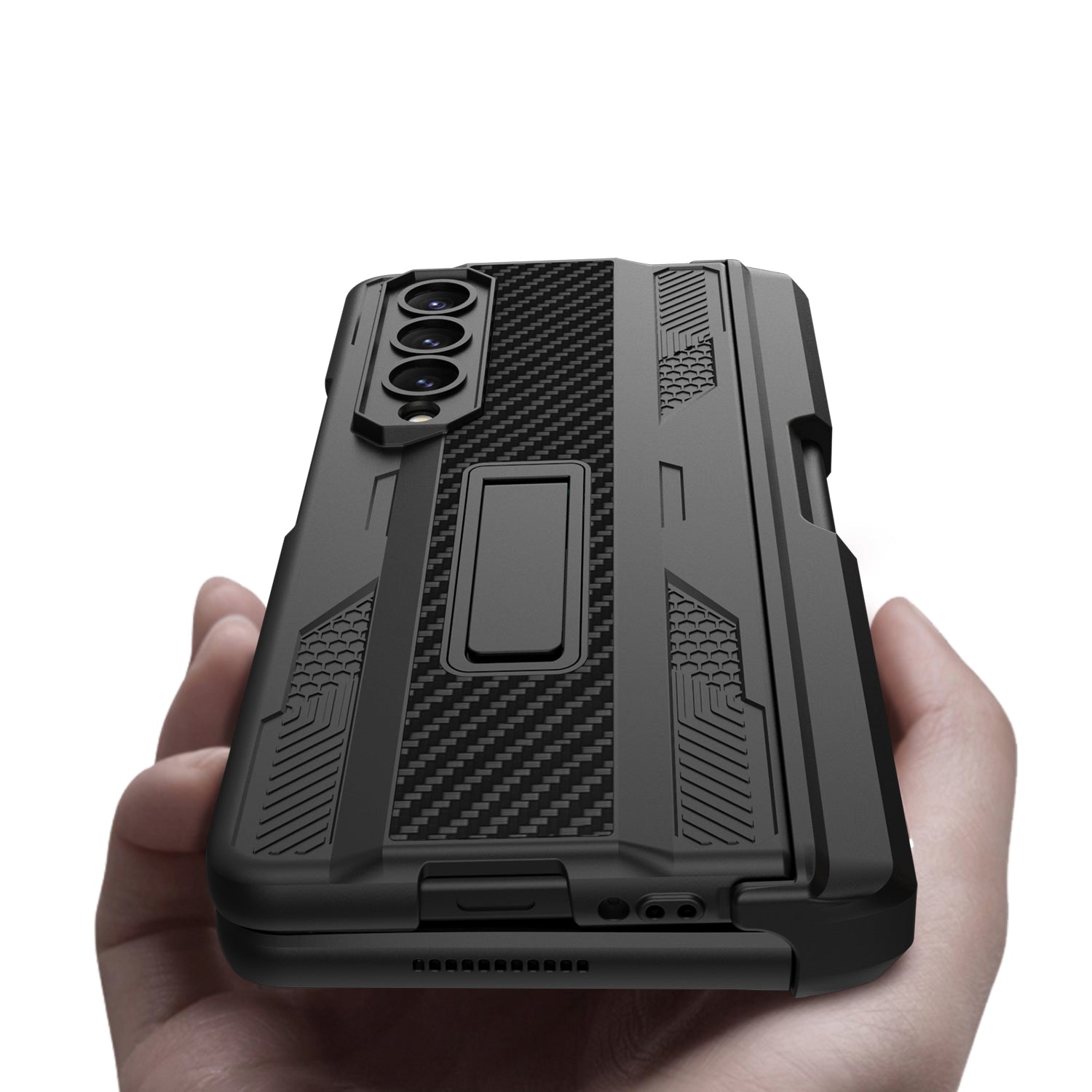 Galaxy Z Fold4 Armor Kickstand Case With Pen Holder