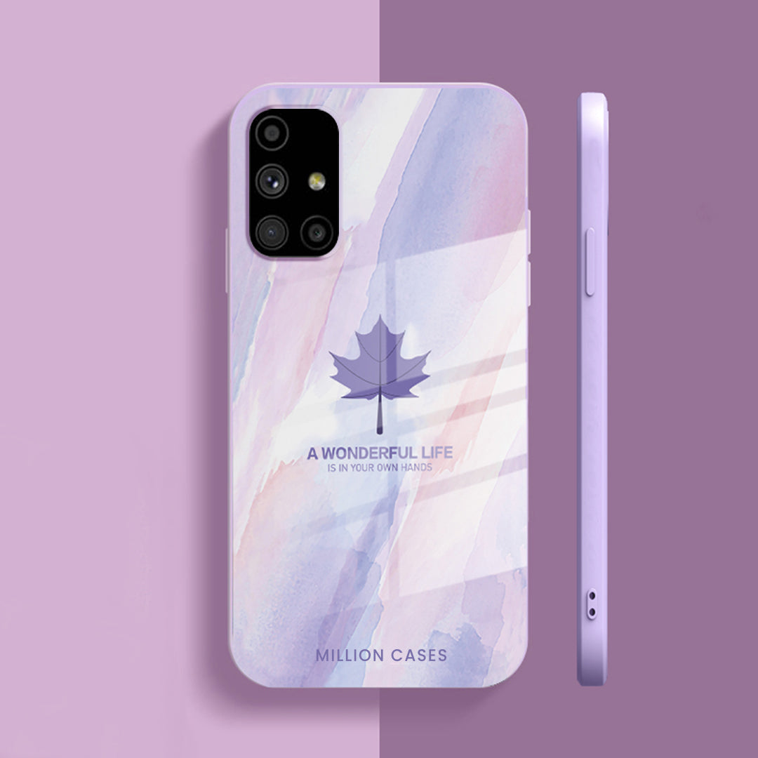 Galaxy Series Watercolor Mapple Leaf Glass Case