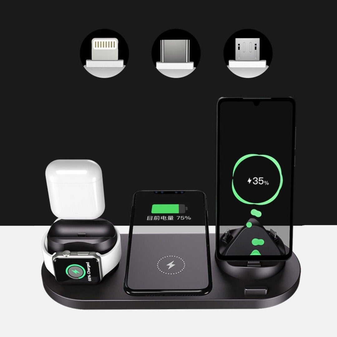 6 in 1 Multi Function Wireless Charger Stand