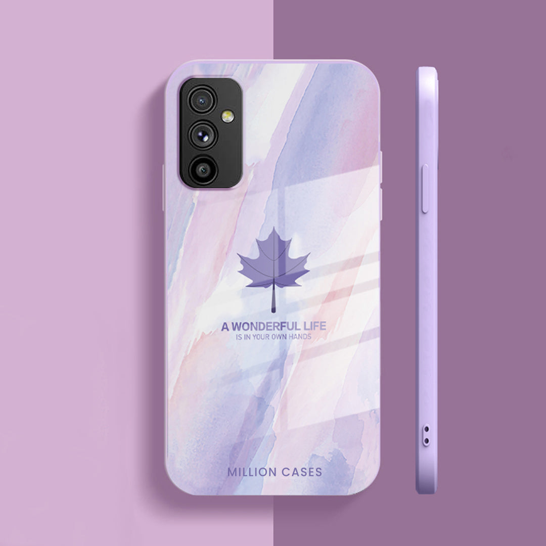 Galaxy M52 Watercolor Mapple Leaf Glass Case