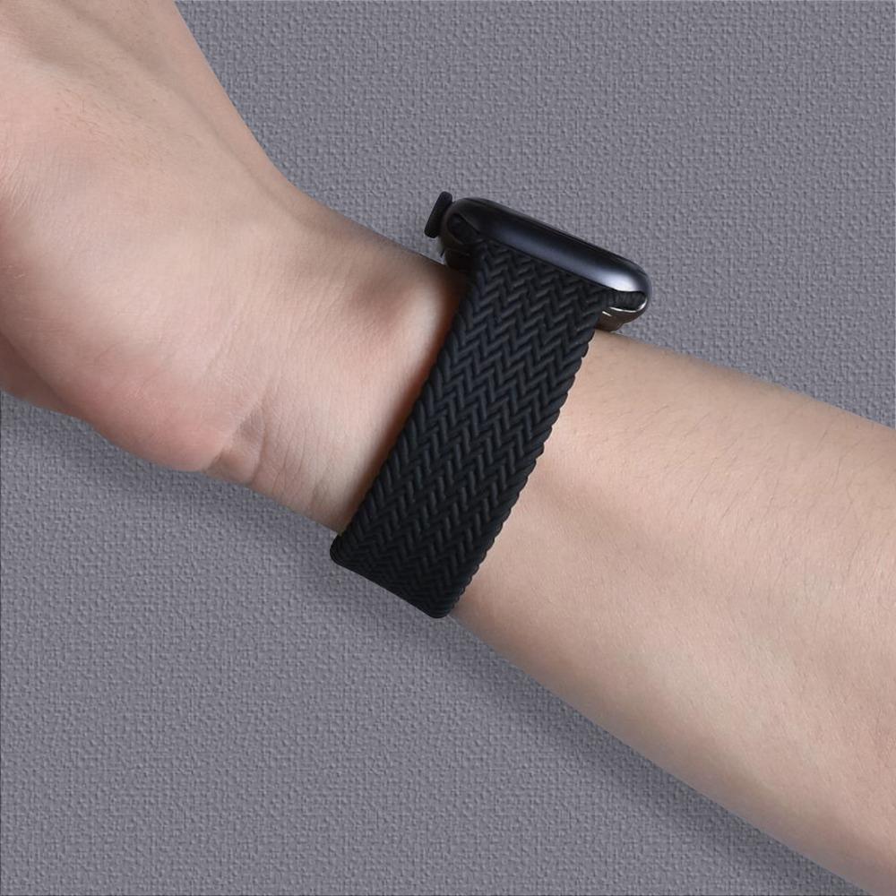 Woven Nylon Braided Solo Loop for Apple Watch [42/44/45/49MM] - Charcoal