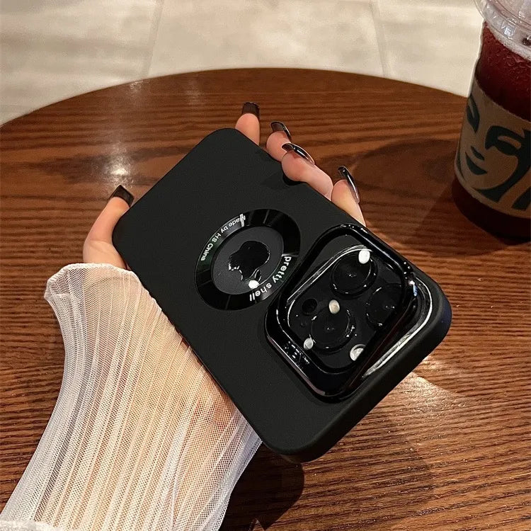 Luxury Camera Protector Stand Case With Logo Cut  - iPhone