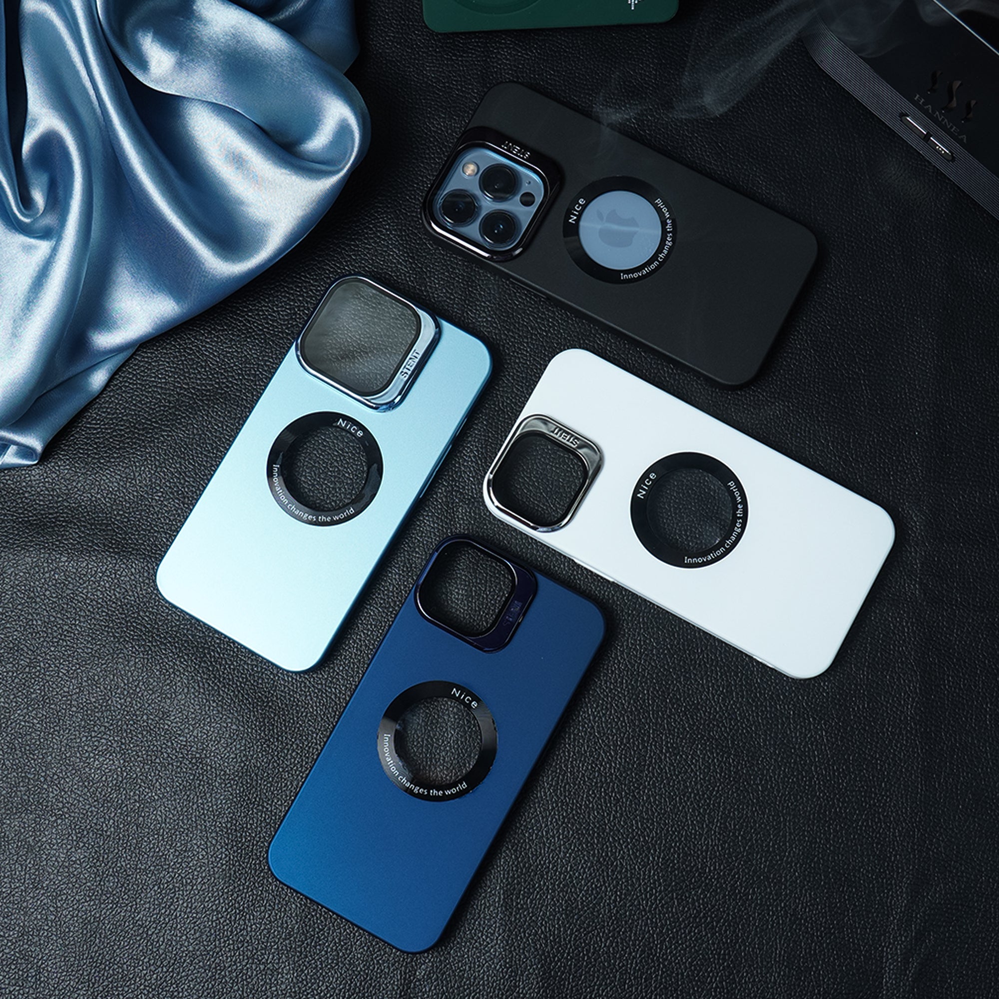 Luxury Camera Protector Stand Case With Logo Cut  - iPhone