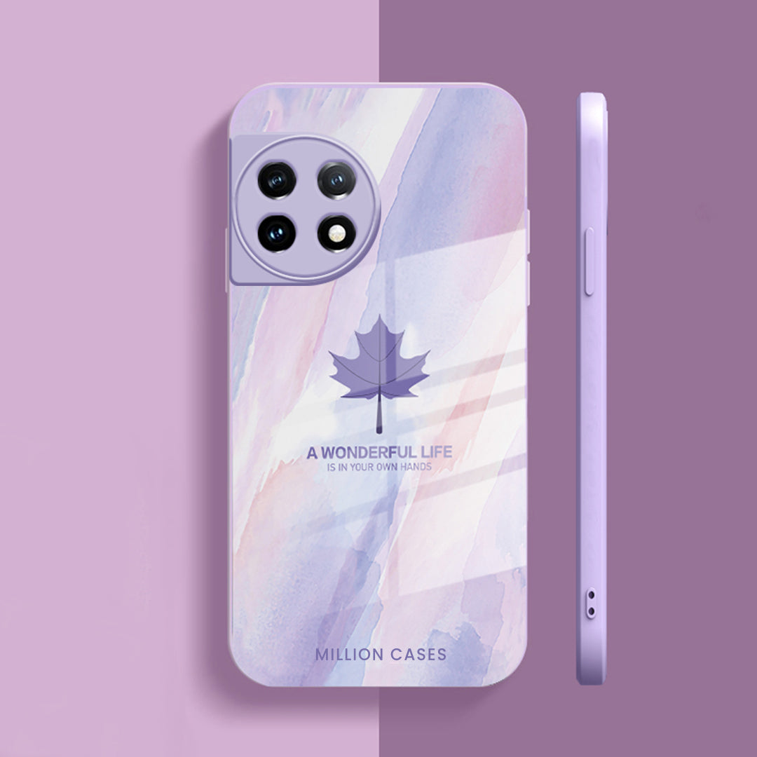 Watercolor Mapple Leaf Glass Case - OnePlus