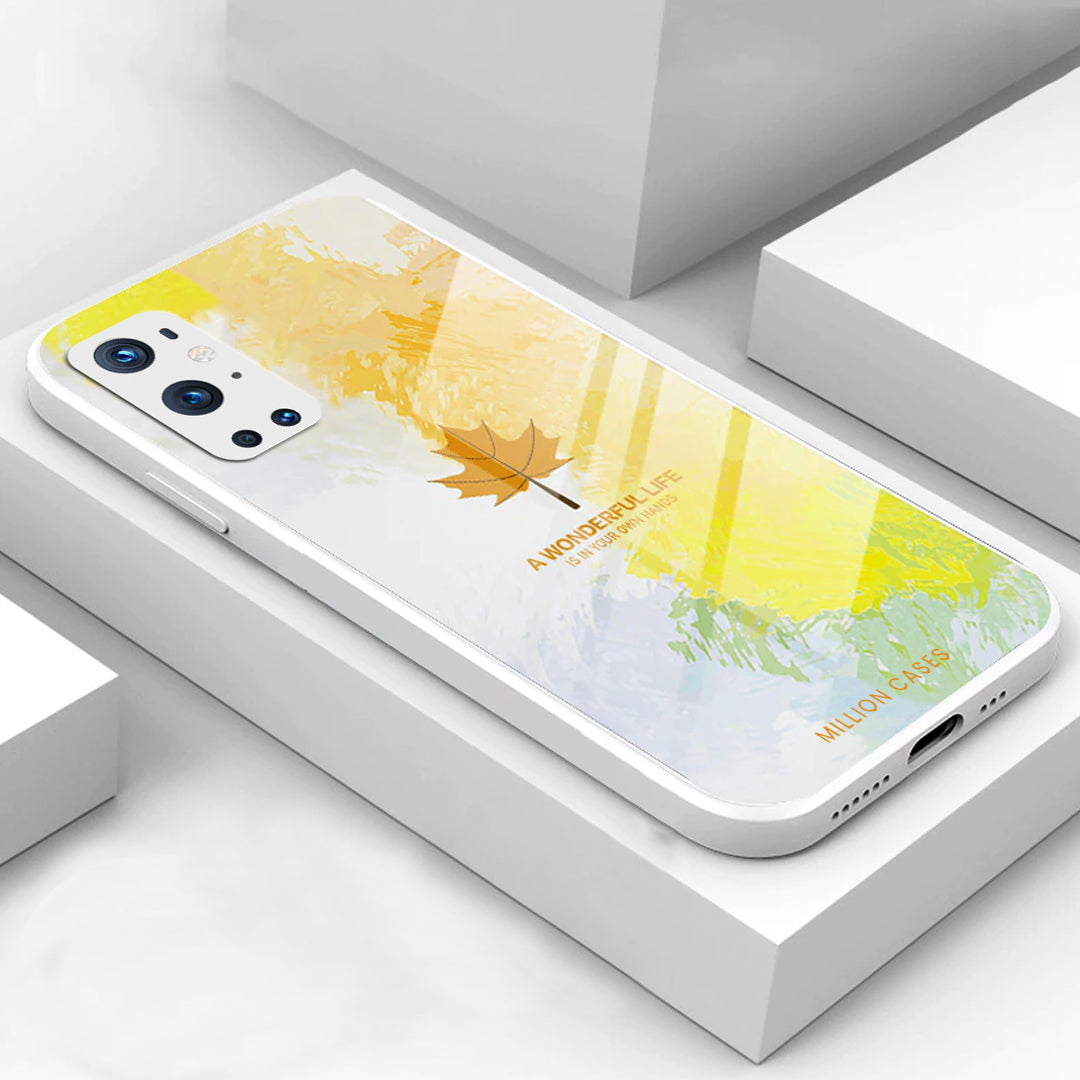 Watercolor Mapple Leaf Glass Case - OnePlus