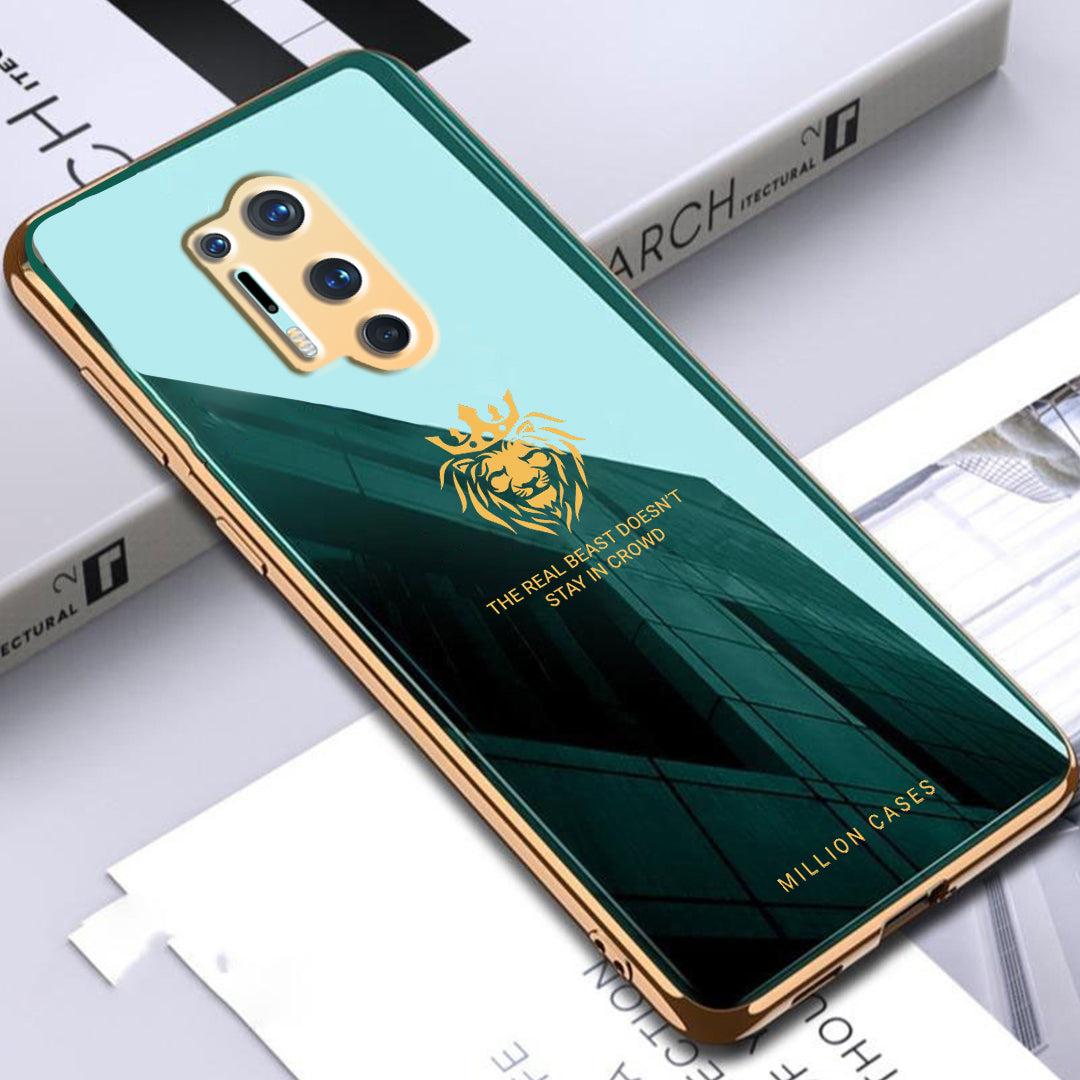 OnePlus Series Lion Pattern Electroplating Glass Case