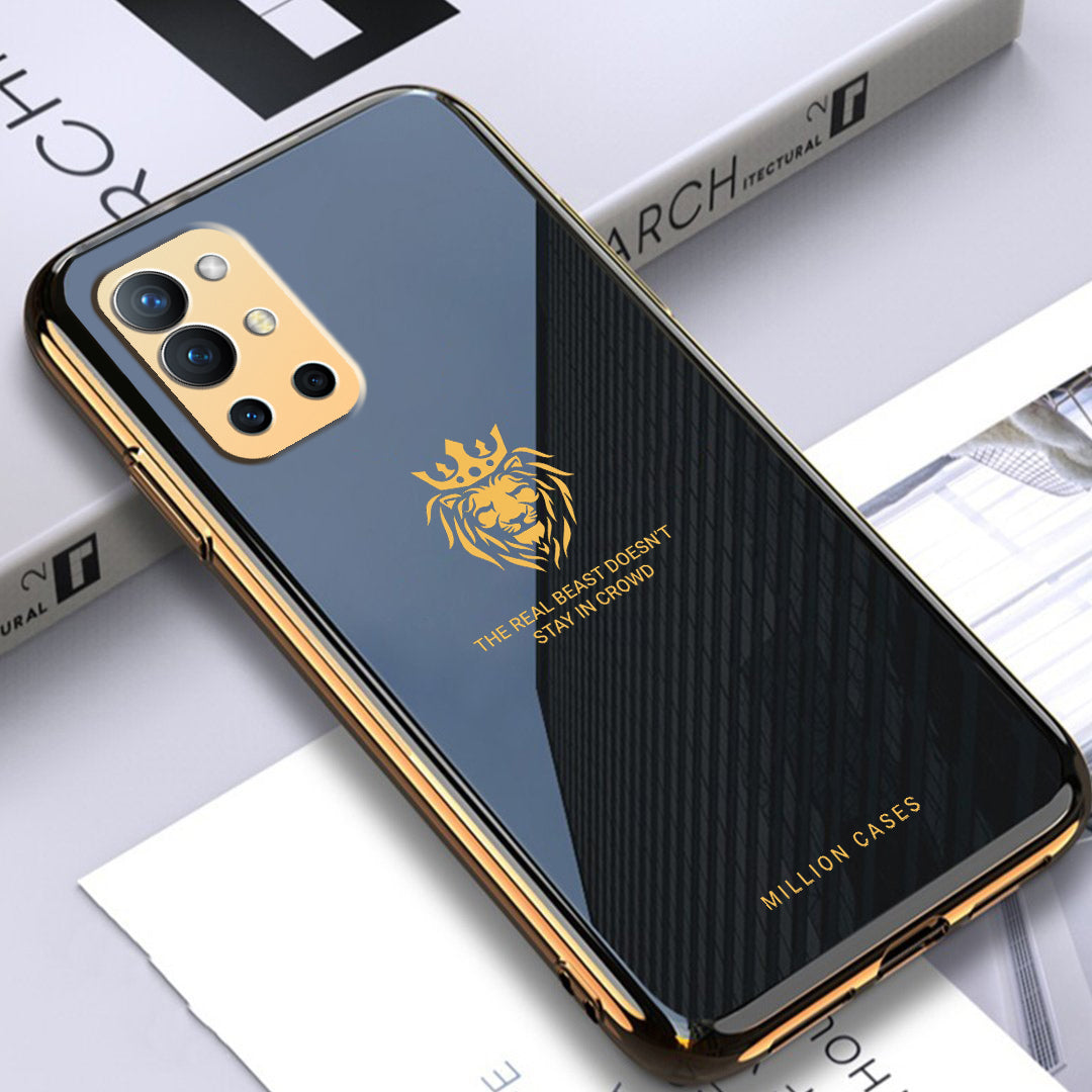 OnePlus Series Lion Pattern Electroplating Glass Case