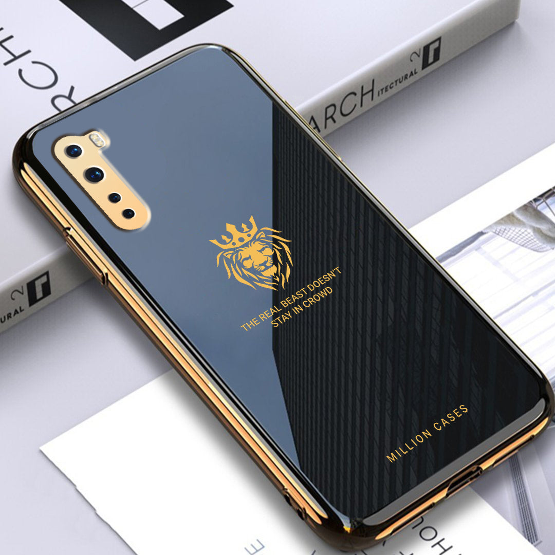 OnePlus Series Lion Pattern Electroplating Glass Case