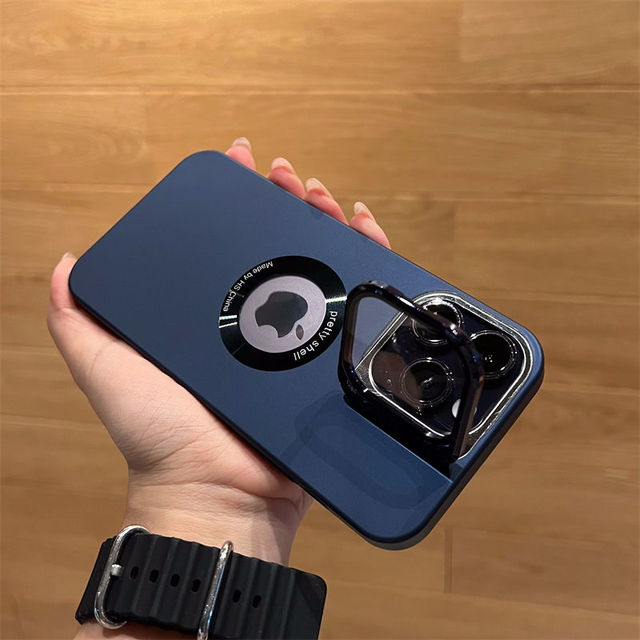 Luxury Camera Protector Stand Case With Logo Cut  - iPhone