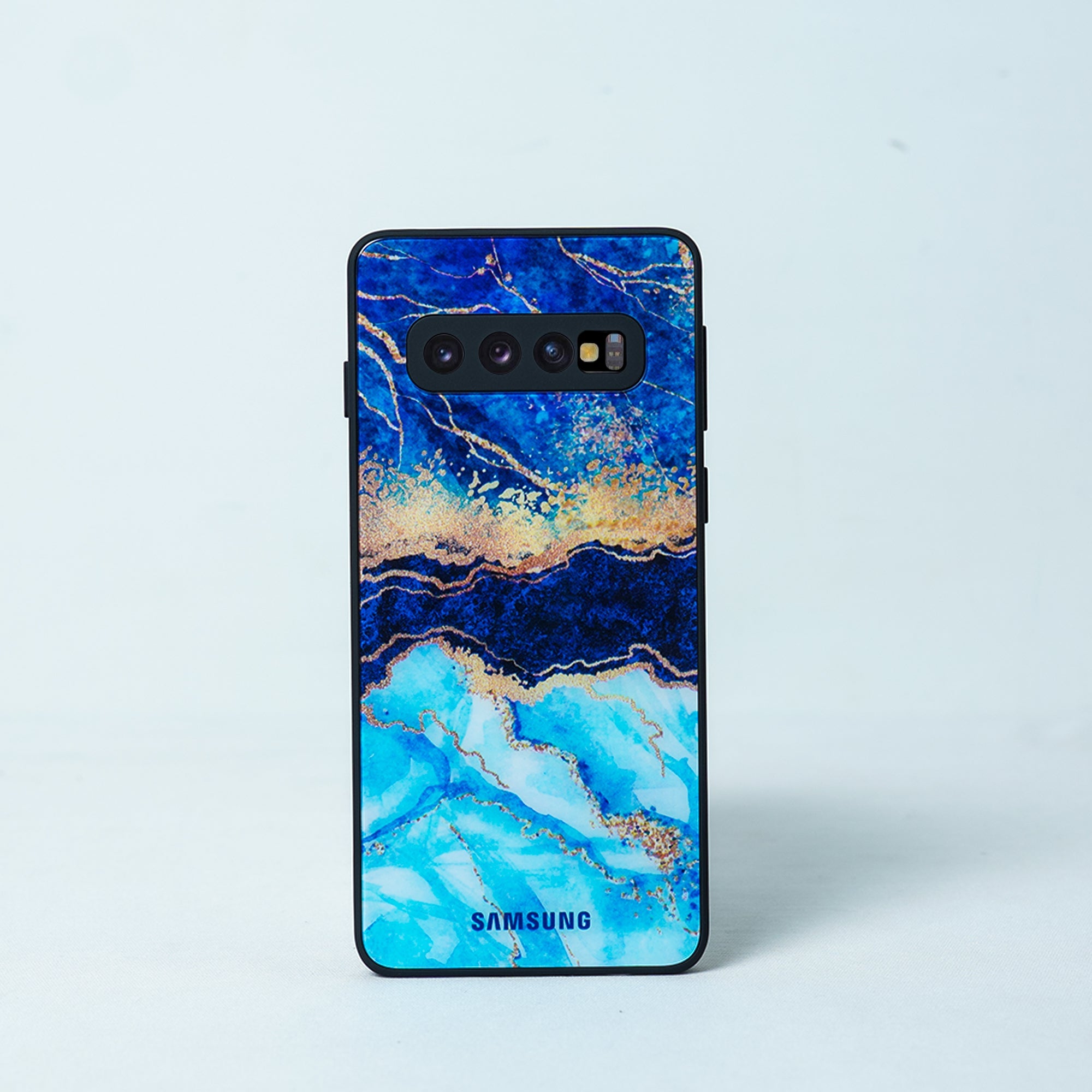 Galaxy S10 Plus Dark Ocean Pattern Glass