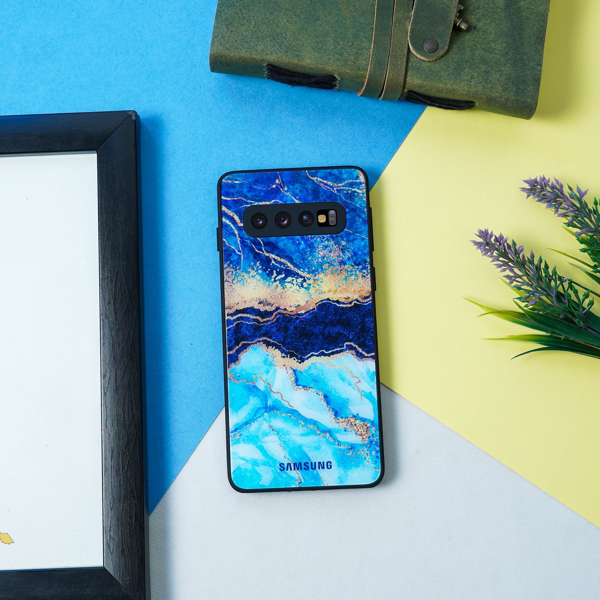 Galaxy S10 Plus Dark Ocean Pattern Glass