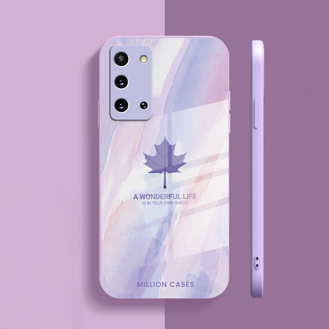 Galaxy Series Watercolor Mapple Leaf Glass Case