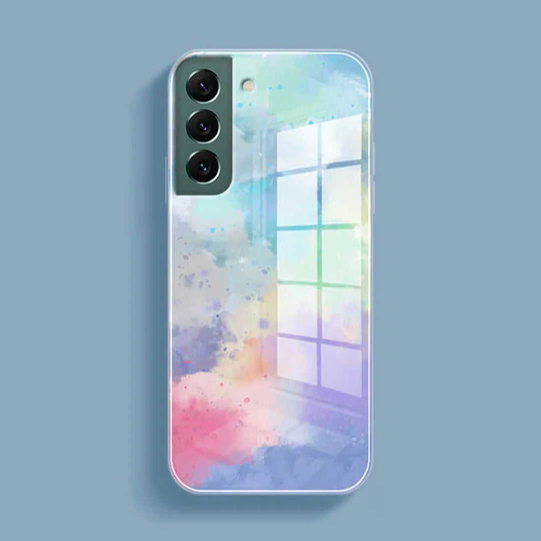 Galaxy S21 Watercolor Splatter Glass Back Case