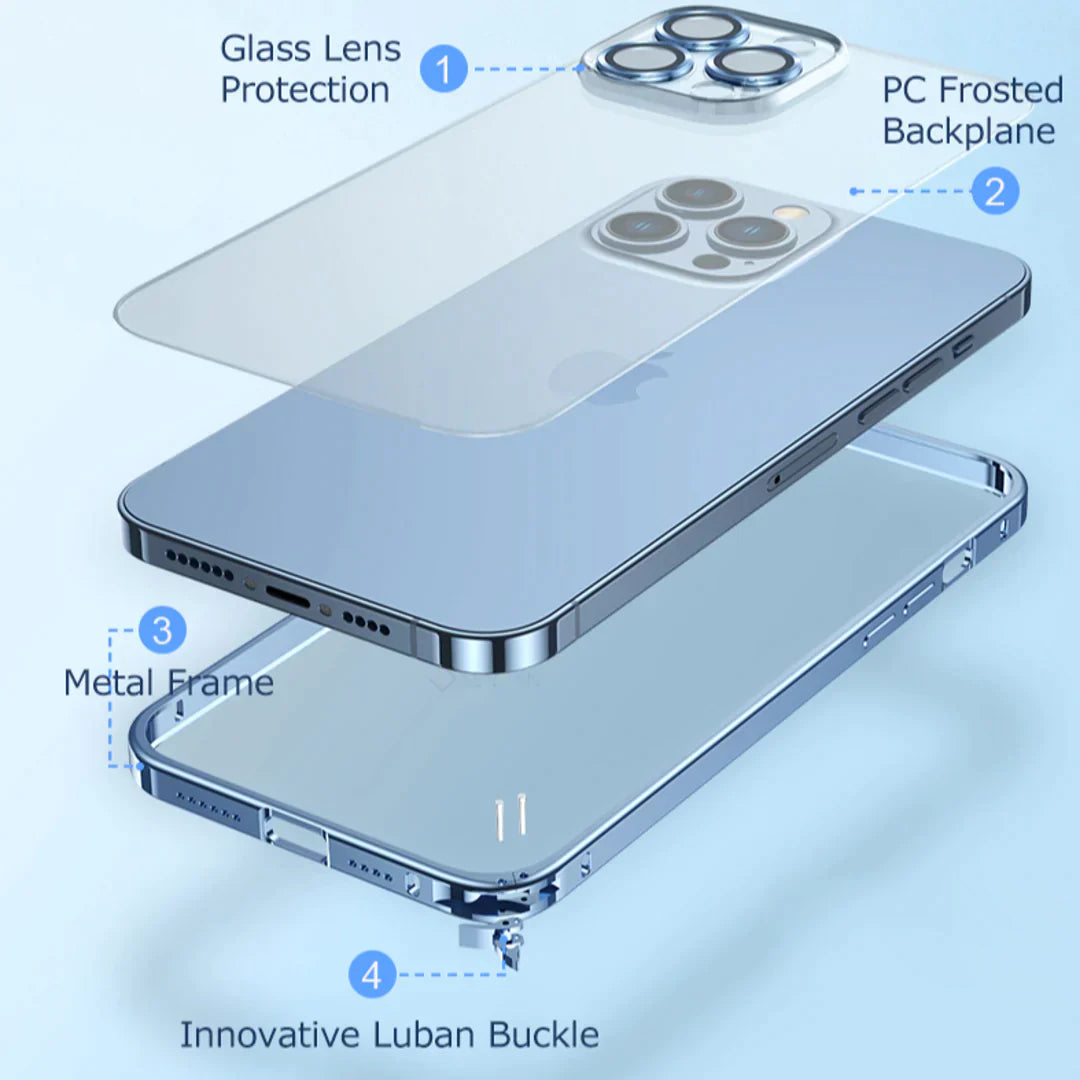 Translucent Metal Frame Matte Case - iPhone