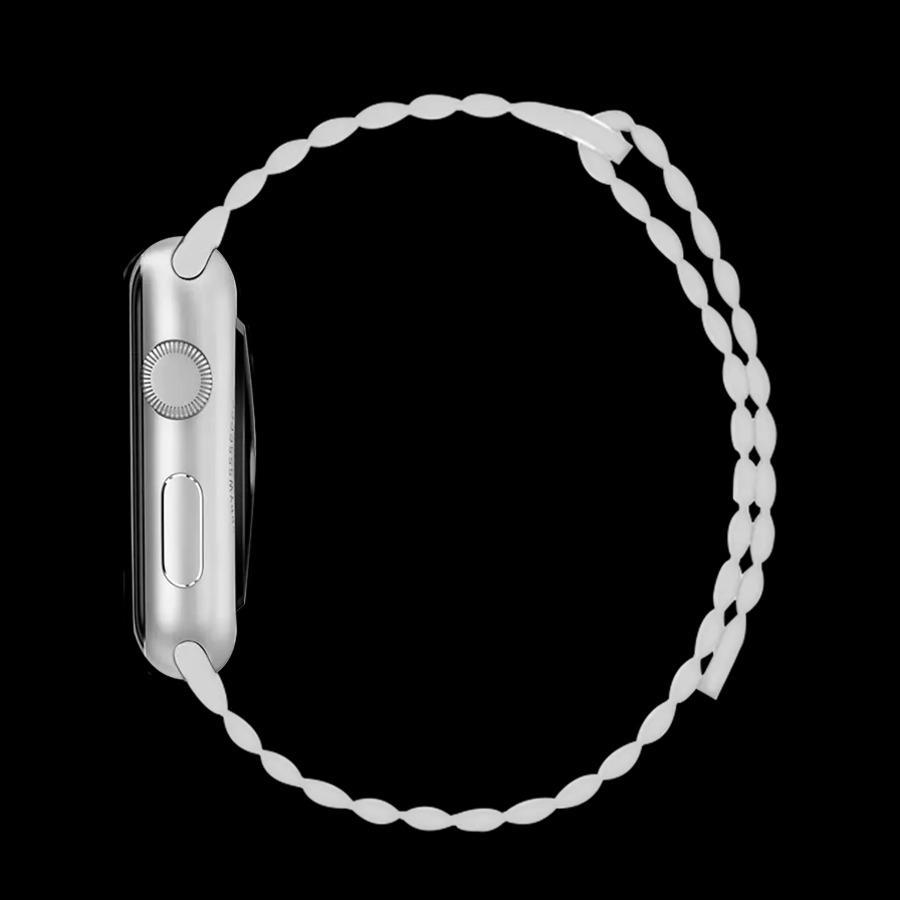 Coteetci ® Leather Loop Strap for Apple Watch - White