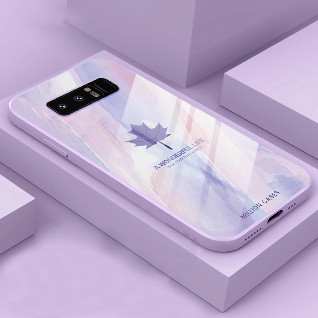 Galaxy Note 8 Watercolor Mapple Leaf Glass Case