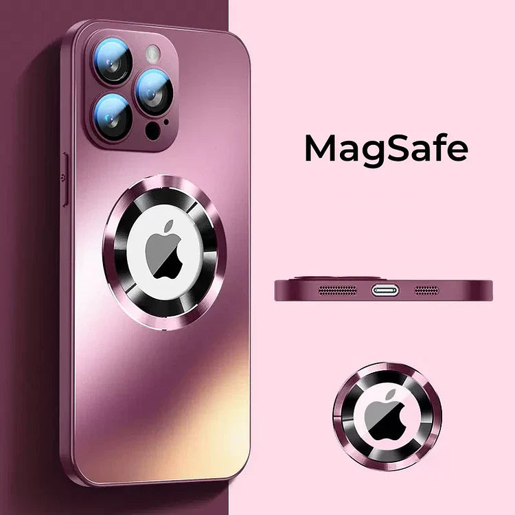 Magnetic Frosted Glass Camera Lens Film Phone Case For iPhone