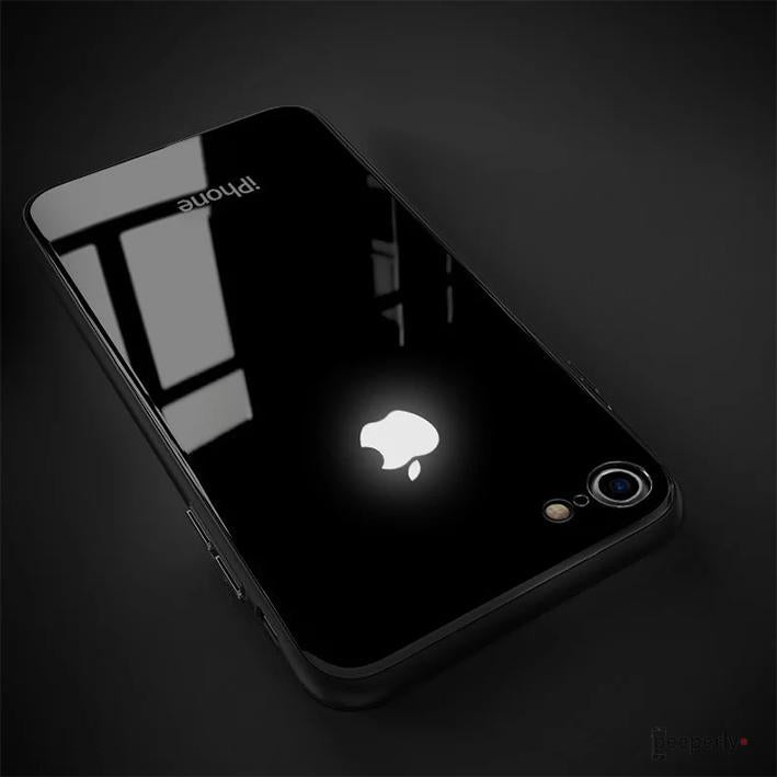 iPhone 7/8 LED Logo Glass Back Case