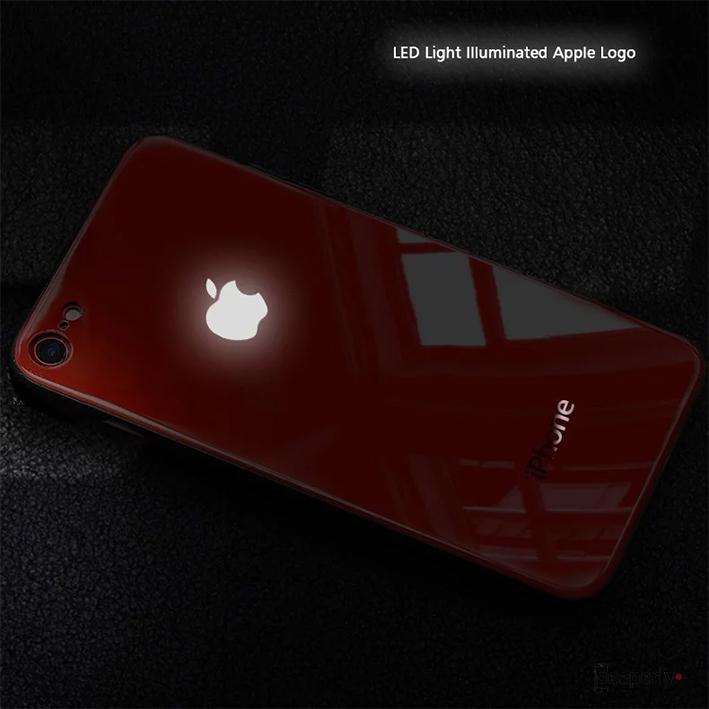 iPhone 7/8 LED Logo Glass Back Case