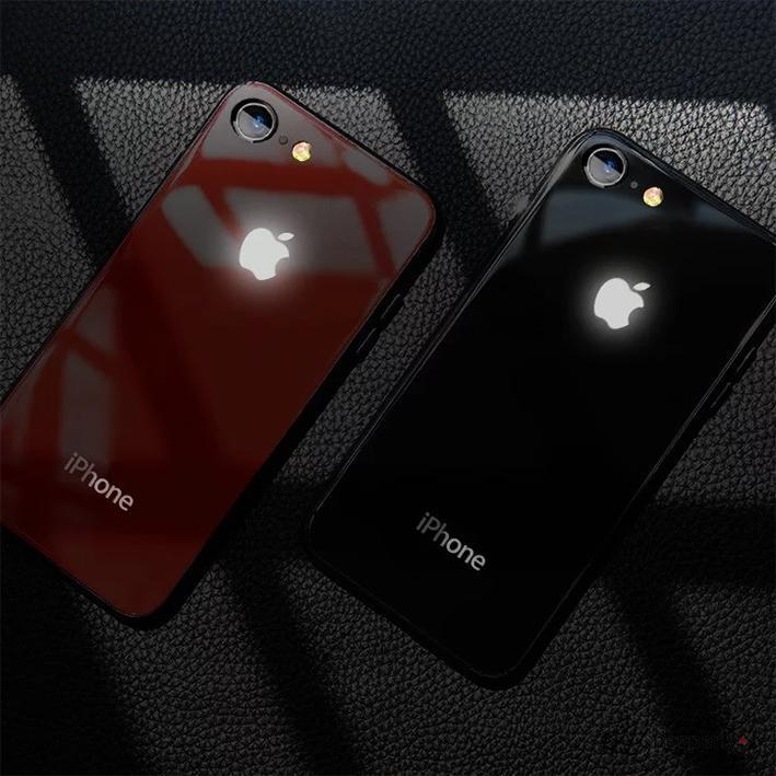 iPhone 7/8 LED Logo Glass Back Case