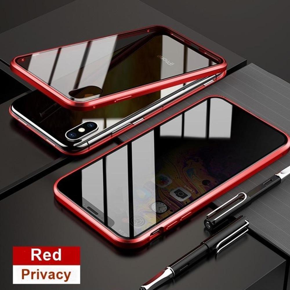 iPhone X Auto-Fit (Front+ Back) Anti Spy Glass Magnetic Case